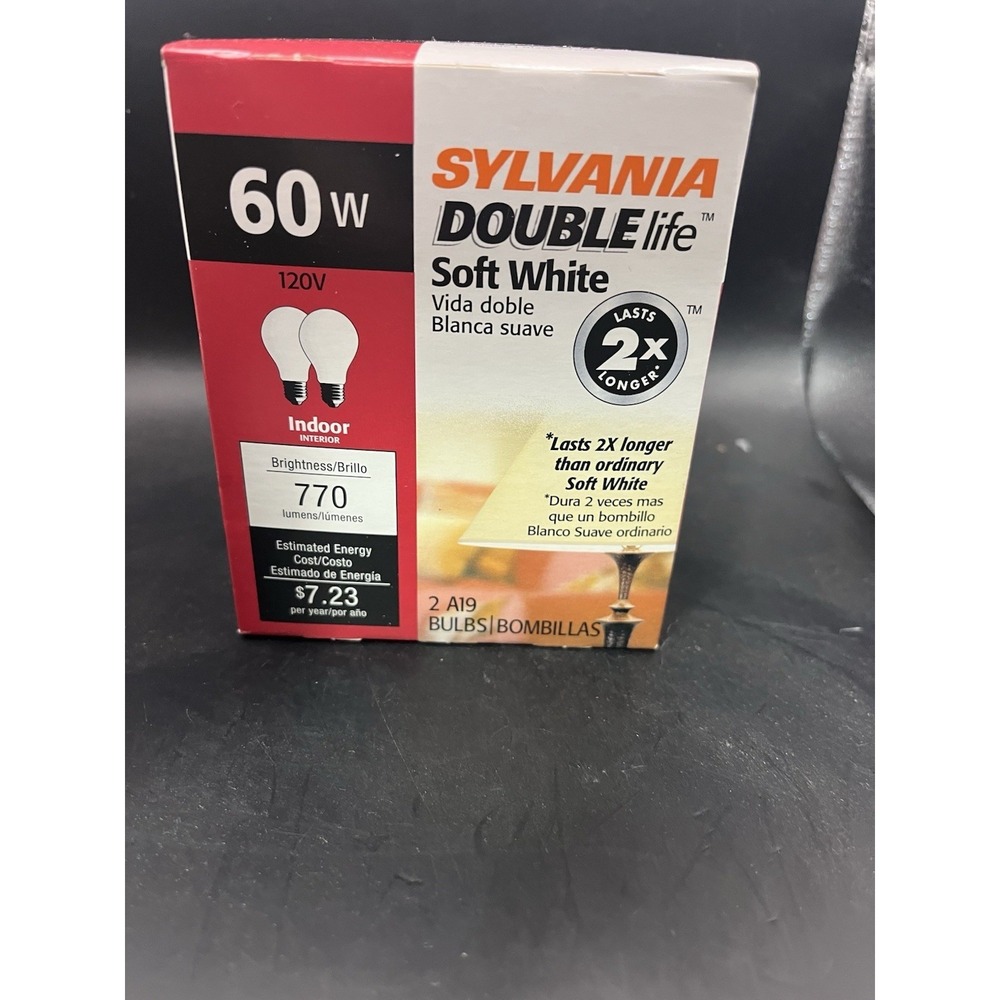 Sylvania double life 60w light bulb two pack Made in the USA